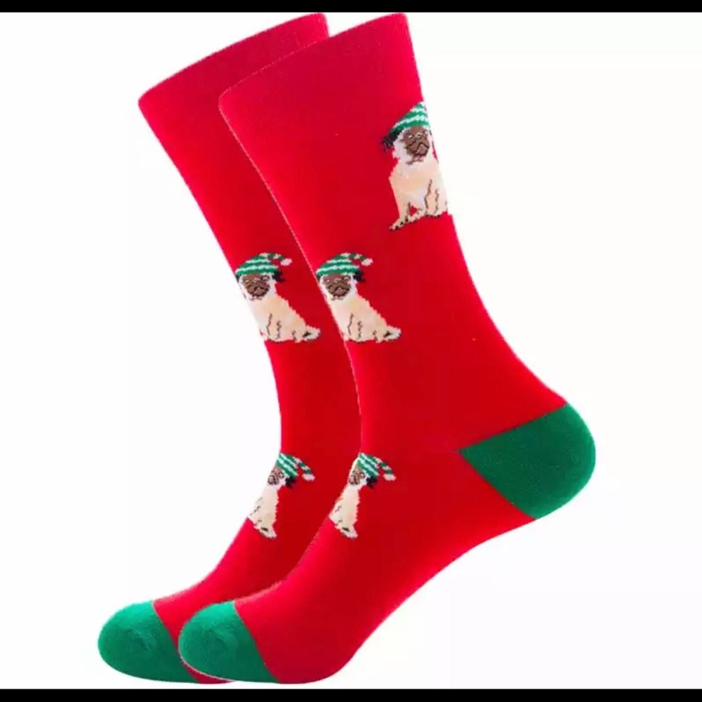 Christmas Pug Funny Socks